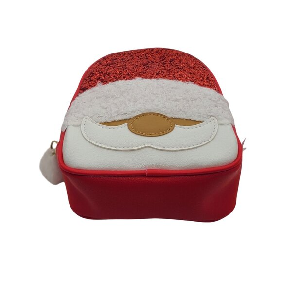 Bath and Body Works Santa Claus Red Glitter Bag Makeup Cosmetic Sparkle - Picture 2 of 4